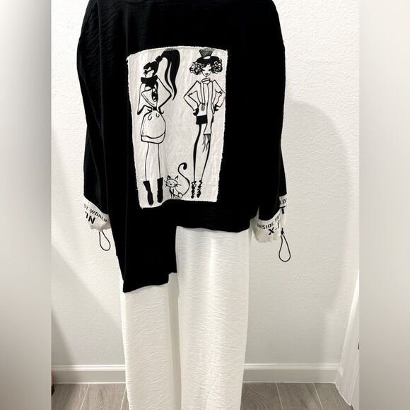 Black and White Graphic Maxi Dress DARKWIN made in Turkey.Perfect Condition - Picture 3 of 7